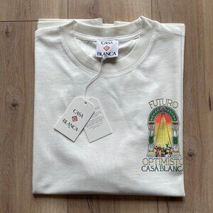 XXL Casablanca Men's Futuro Optimosto Print T-Shirt Cotton Relaxed Fit